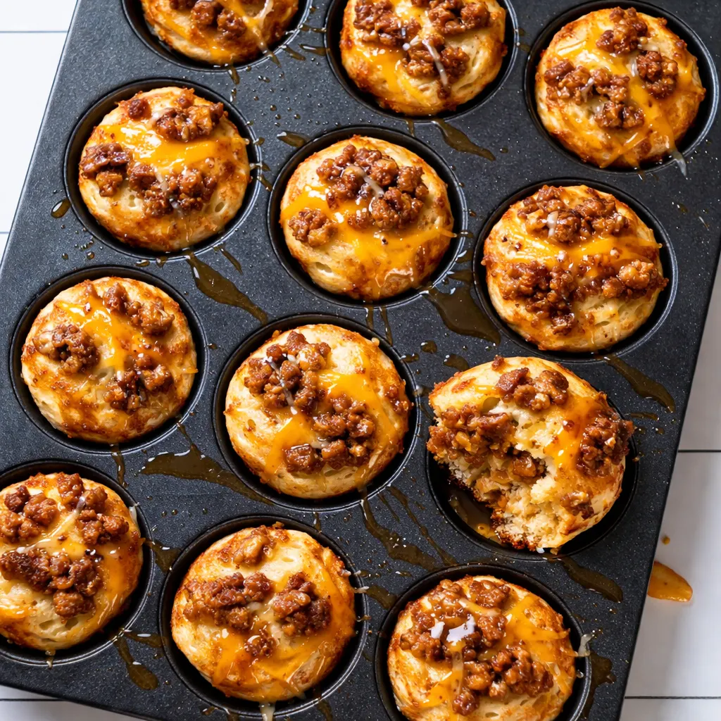 Homemade McGriddle Bites sizzling on a hot griddle with golden syrup coating and crispy edges.