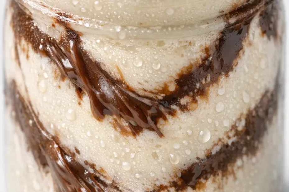 No-blender Nutella milkshake with creamy texture, topped with whipped cream and chocolate drizzle in a tall glass.