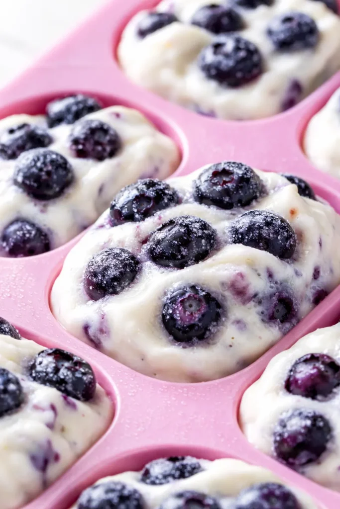 Creamy blueberry Greek yogurt bites studded with fresh berries, smooth texture, and a dusting of granola for crunch.