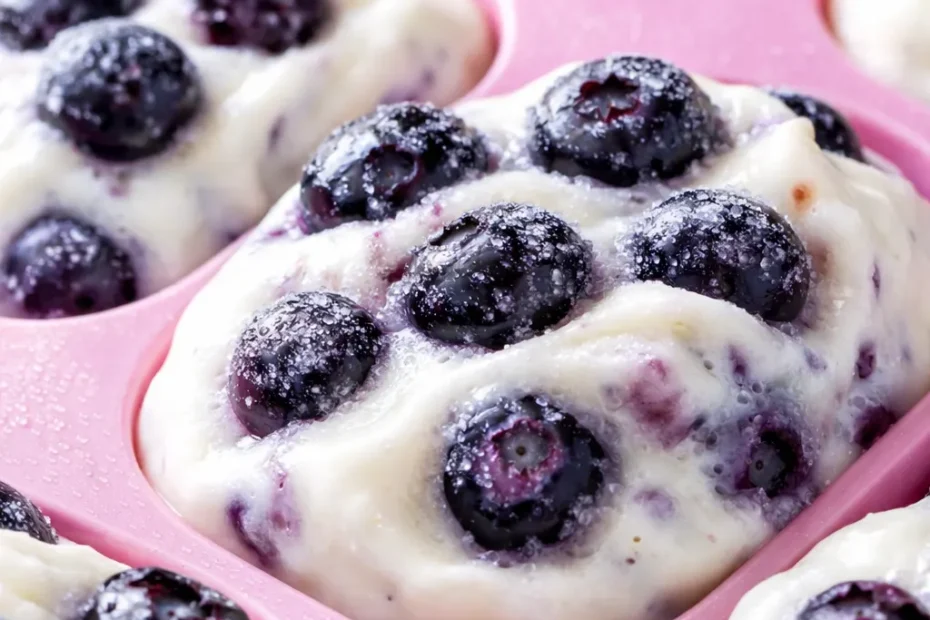 Creamy blueberry Greek yogurt bites studded with fresh berries, smooth texture, and a dusting of granola for crunch.