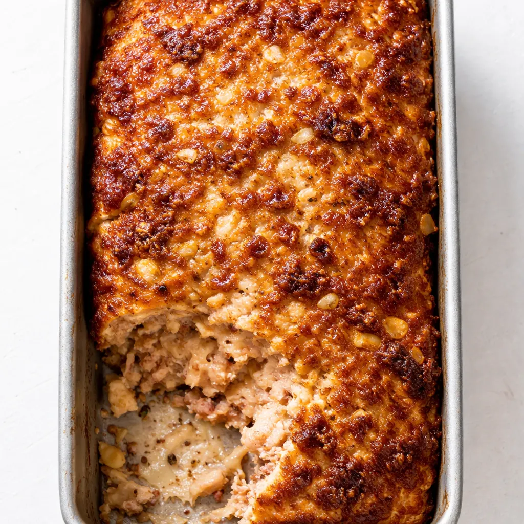 Mixing ground chicken with minced garlic, grated Parmesan, and fresh herbs for a juicy meatloaf mixture