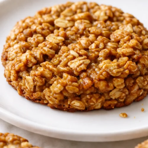 Golden brown oatmeal breakfast cookies with chocolate chips and oats, stacked on a plate, looking like a treat not a chore.