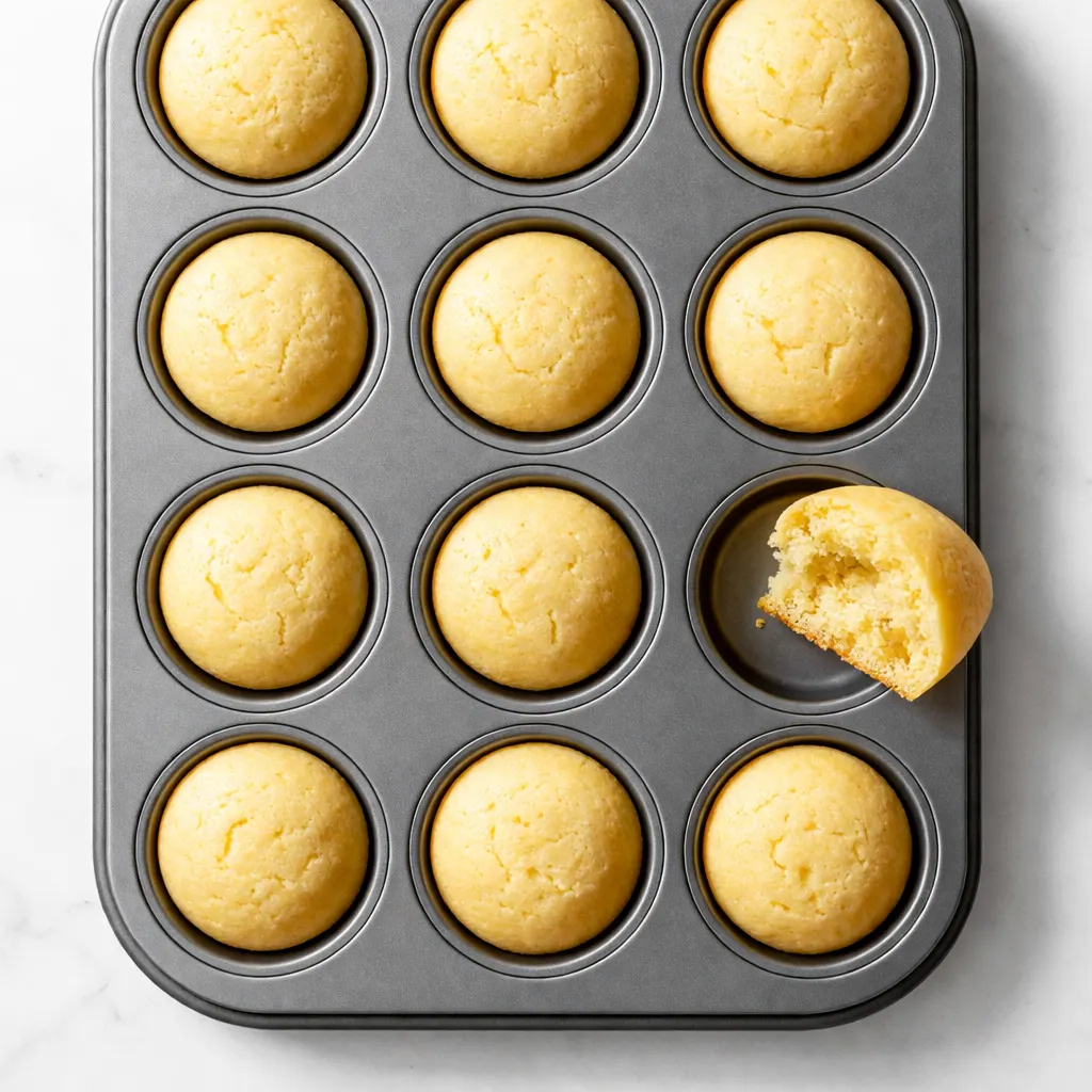 Freshly baked mini lemon cakes with lavender glaze, tender crumb and glossy surface.