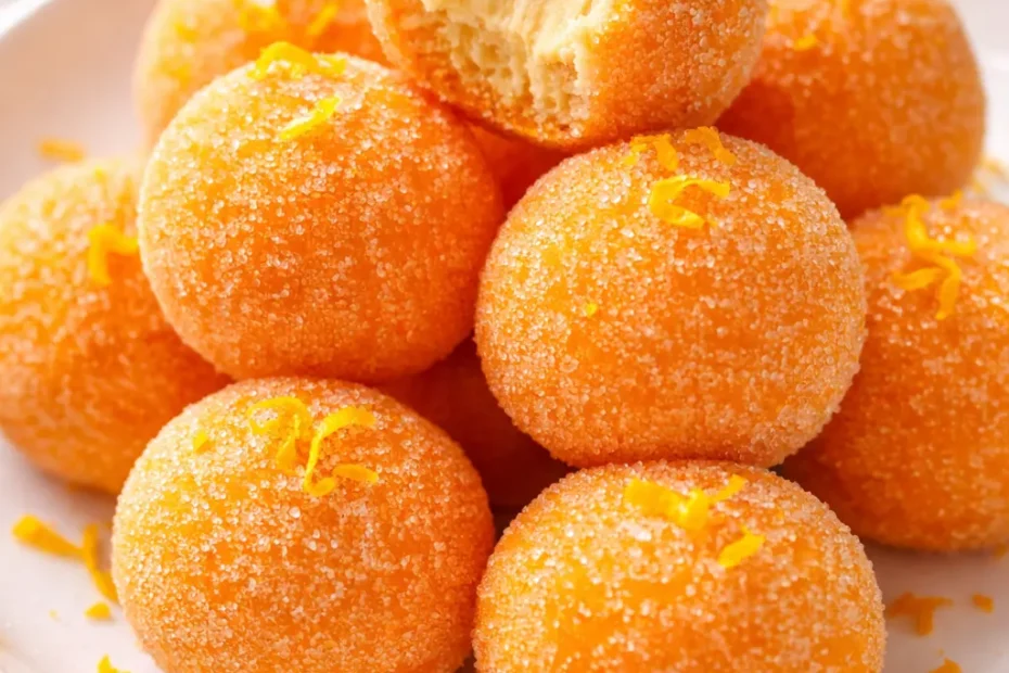 Glossy orange creamsicle truffles with a creamy white swirl and orange zest, resting on a parchment-lined tray.