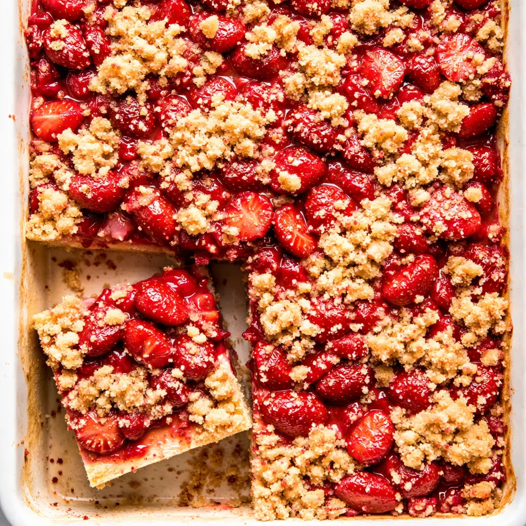 Sliced strawberry shortcake ice cream bars revealing crisp biscuit layers and creamy strawberry swirl.