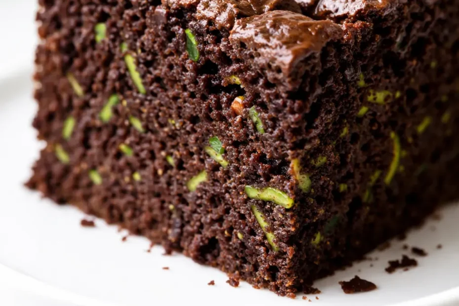 Moist chocolate zucchini cake with rich chocolate frosting, tender crumb, and hidden shredded zucchini for incredible texture.