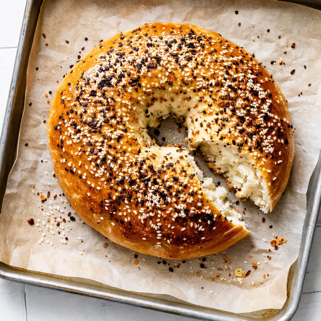 Cottage cheese flagels dough shaped into rings on a floured surface, with a soft, slightly sticky texture.