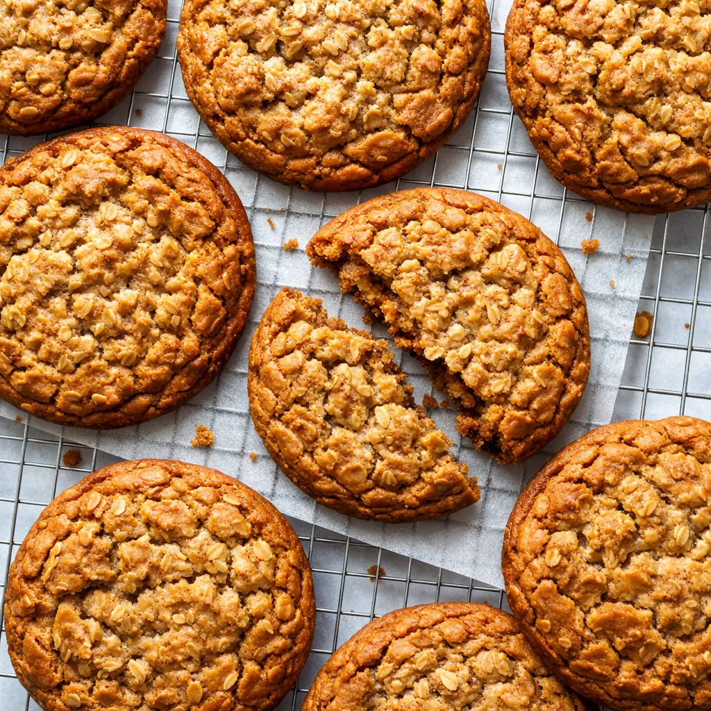 Scoops of homemade biscoff oatmeal cookie dough, golden and speckled with oats, on a parchment-lined baking sheet.