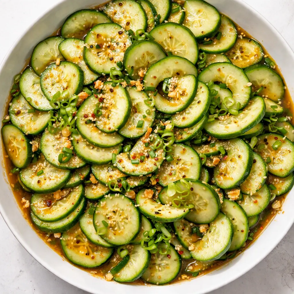 Hands squeezing excess water from salted cucumber slices to keep Asian cucumber salad crunchy and never watery.